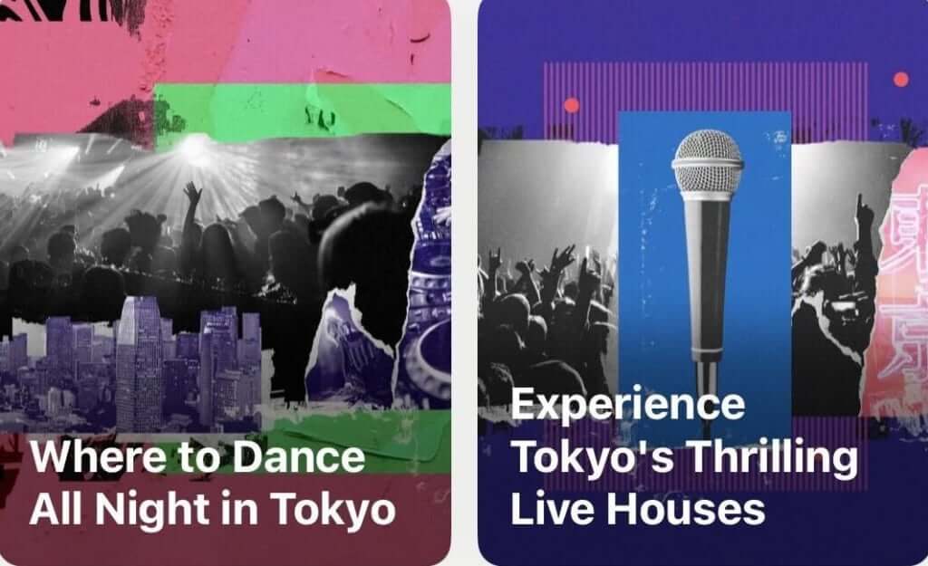 Apple Musicとマップにコンサートディスカバリ機能、セットリストやヴェニューガイド「Essential Tokyo Music Venues」「Where to Dance All Night in Tokyo」「Experience Tokyo’s Thrilling Live Houses」など